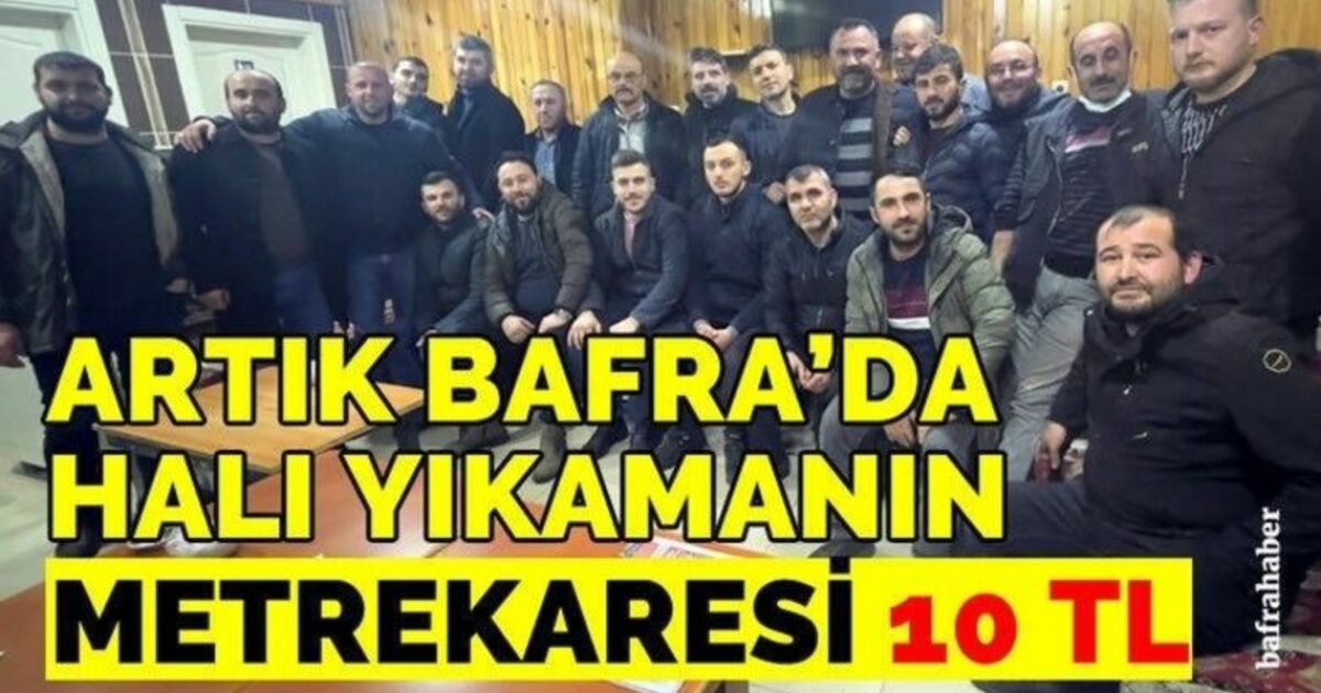 Artık Bafra'da Halı Yıkamanın Metrekaresi 10 Lira