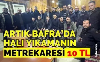 Artık Bafra'da Halı Yıkamanın Metrekaresi 10 Lira