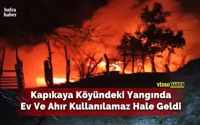 Kapıkaya Köyündeki Yangında Ev Ve Ahır Kullanılamaz Hale Geldi