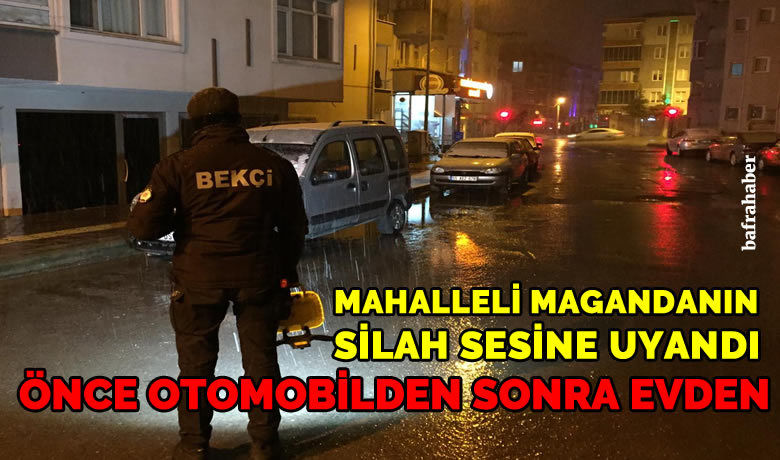 Mahalleli magandanın silah sesine uyandı! - Samsun’un Bafra ilçesinde meydana gelen olayda kimliği belirsiz şahıs önce araçtan daha sonra ise evden havaya ateş etti.