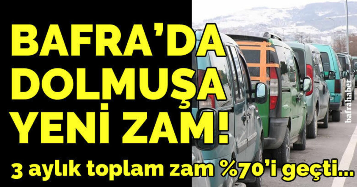 Bafra'da dolmuşa yeni zam