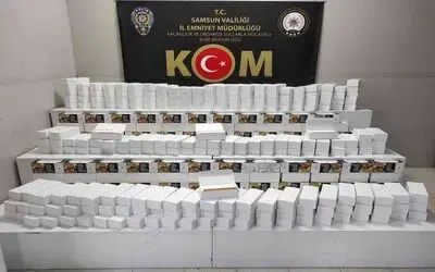 Samsun’da ’60 bin dal’ makaron ele geçirildi

