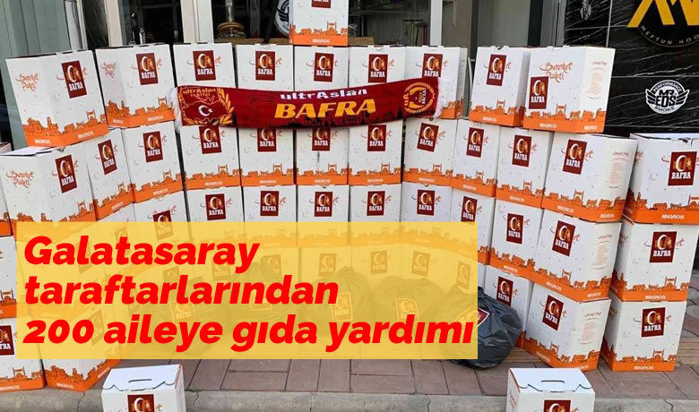 Galatasaray Taraftarlarından 200Aileye Gıda Yardımı - Samsun’un Bafra ilçesinde Galatasaray taraftar grubu UltrAslan Bafra Temsilciliği tarafından, Ramazan ayı dolayısıyla tespit edilen ihtiyaç sahibi ailelere gıda yardımında bulunuldu.