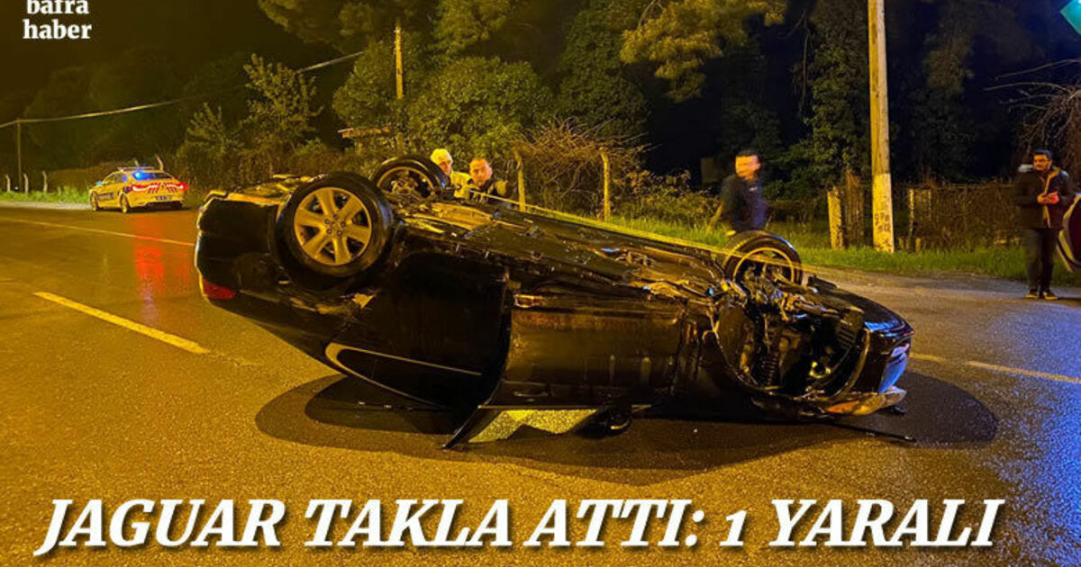 Jaguar takla attı