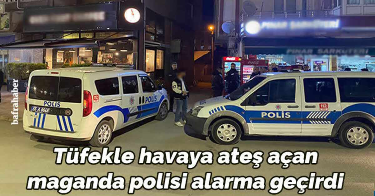Tüfekle havaya ateş açan maganda polisi alarma geçirdi