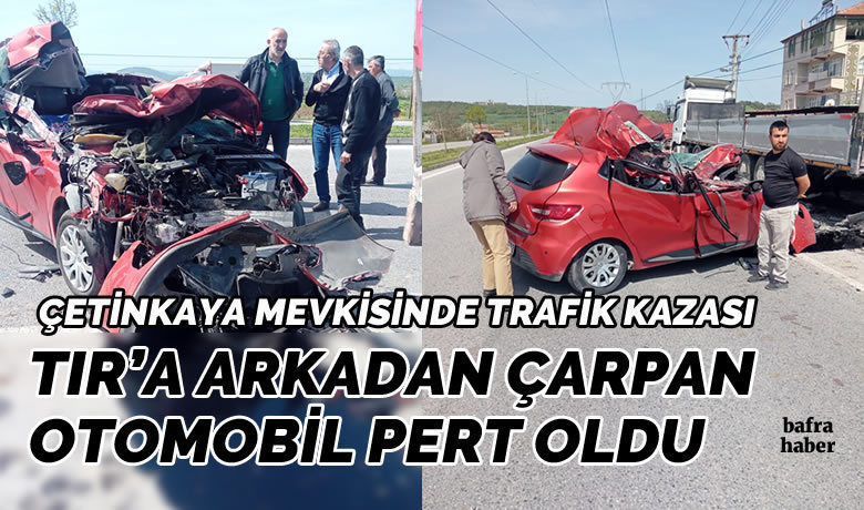 Bafra’da Otomobil Tır’a Arkadan Çarptı: 1 Yaralı - Samsun’un Bafra ilçesinde meydana gelen trafik kazasında seyir halindeki otomobil park halindeki TIR’a arkadan çarptı. Kazada 1 kişi yaralandı.