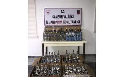 Samsun’da 251 şişe sahte bandrollü içki ele geçirildi
