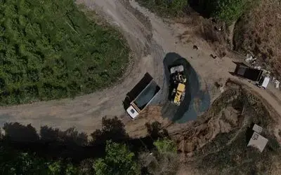 Ayvacık kırsalında yol çalışması
