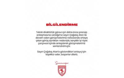 Samsunspor, Çağdaş Atan ile anlaşamadı
