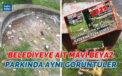 Belediyeye Ait Mavi Beyaz Parkında Aynı Görüntüler