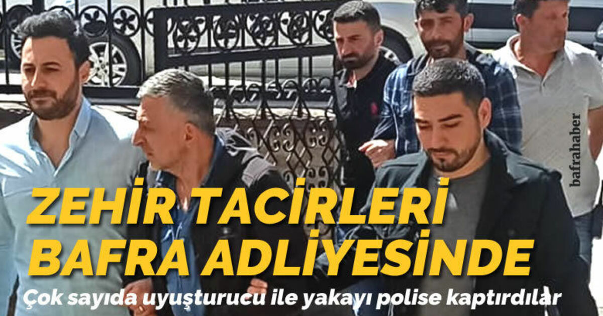 Bafra'da Çok miktarda uyuşturucu ile yakalanan 2 kişi adliyede