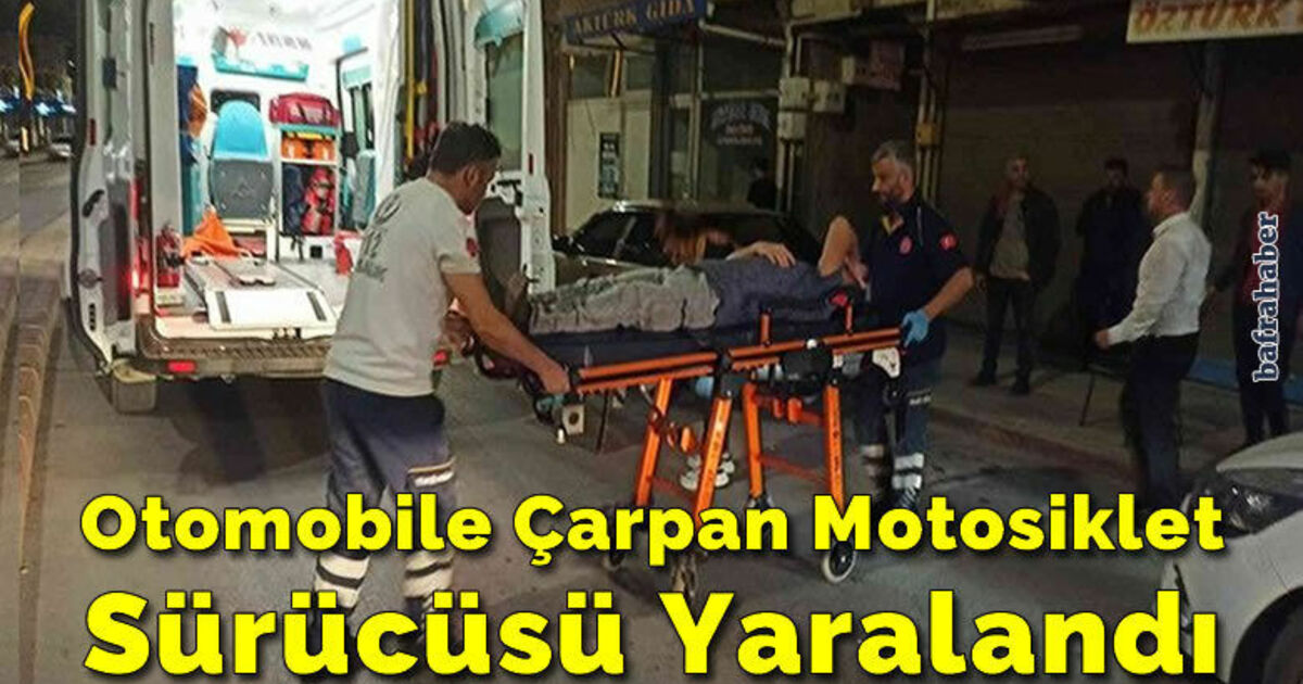 Otomobile çarpan motosiklet sürücüsü yaralandı