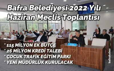 Bafra Belediyesi 2022 Yılı Haziran Ayı Olağan Meclis Toplantısı