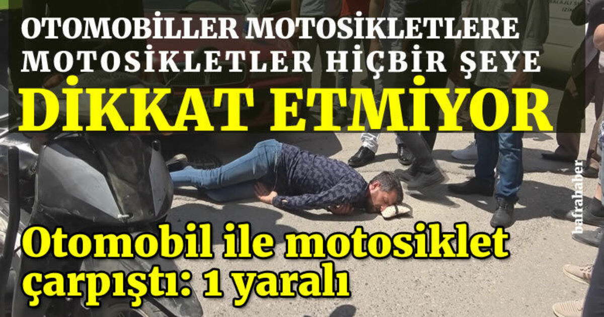 Bafra'da otomobil ile motosiklet çarpıştı: 1 yaralı