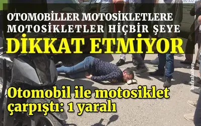 Bafra'da otomobil ile motosiklet çarpıştı: 1 yaralı