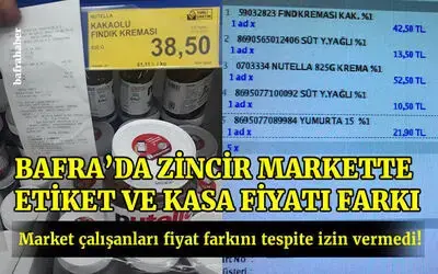 Zincir markette etiket ve kasa fiyatını tespit eden vatandaş şikayetçi oldu