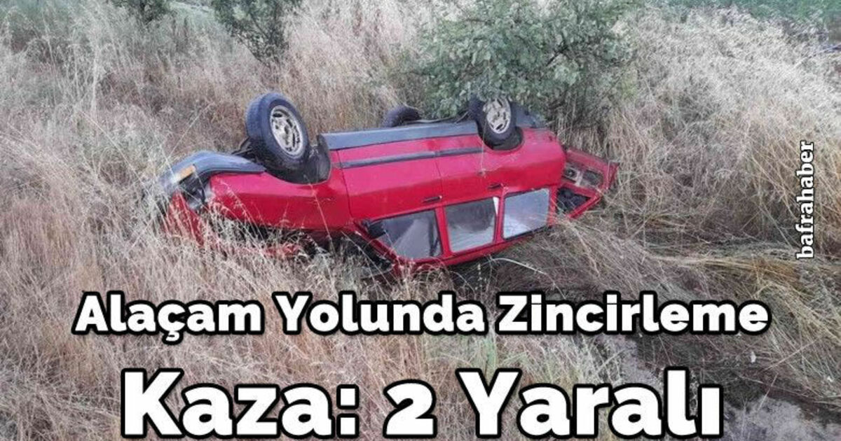 Alaçam Yolunda zincirleme kaza: 2 yaralı