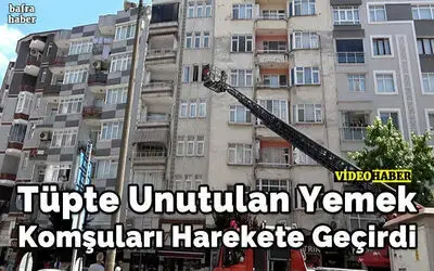 Tüpte Unutulan Yemek Komşuları Harekete Geçirdi.
