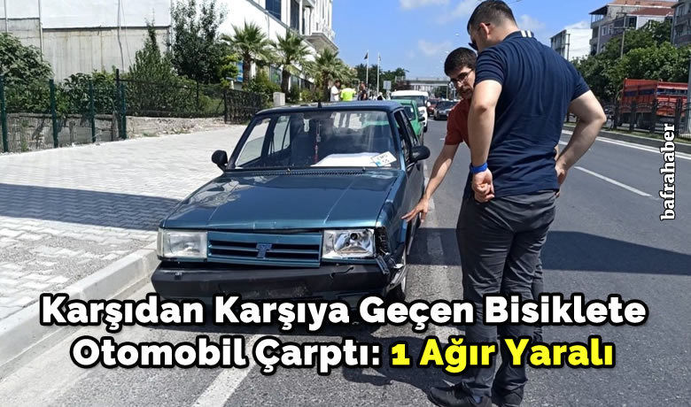 Karşıdan Karşıya Geçen BisikleteOtomobil Çarptı: 1 Ağır Yaralı - Samsun’un Bafra ilçesinde yaya geçidinde otomobilin çarptığı bisiklet sürücüsü ağır yaralandı.