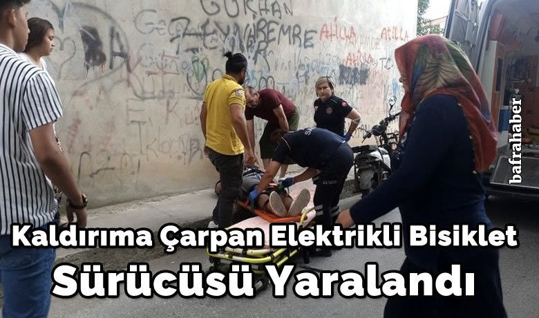 Kaldırıma Çarpan ElektrikliBisiklet Sürücüsü Yaralandı