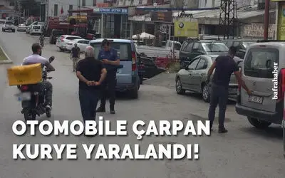 Otomobile Çarpan Kurye Yaralandı