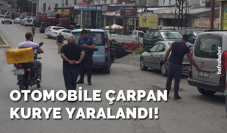 Otomobile Çarpan Kurye Yaralandı