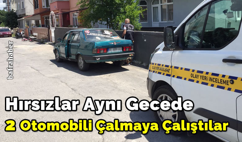 Hırsızlar Aynı Gecede 2 Otomobili Çalmaya Çalıştılar 