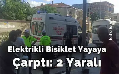 Elektrikli bisiklet yayaya çarptı: 2 yaralı