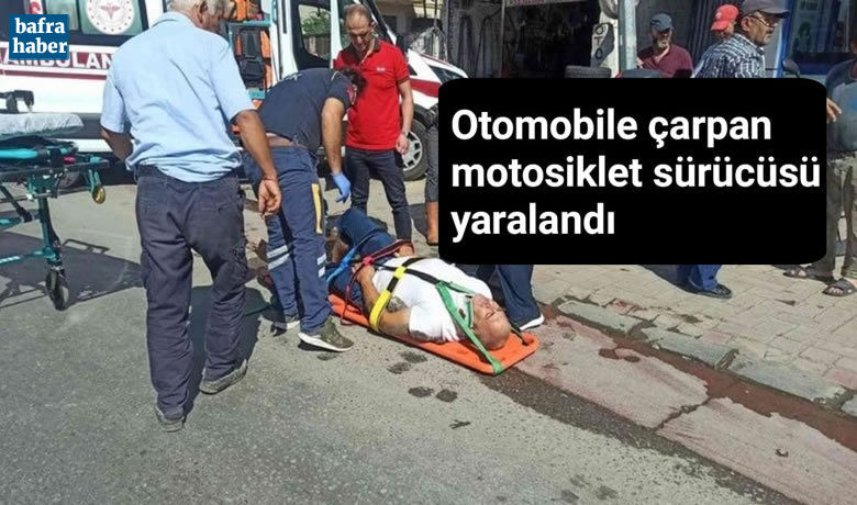 Otomobile çarpan motosiklet sürücüsü yaralandı