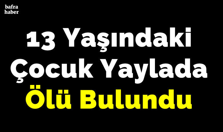 13 yaşındaki çocuk yaylada ölü bulundu - Samsun’da 13 yaşındaki çocuk yaylada hayvan otlatırken ölü olarak bulundu.