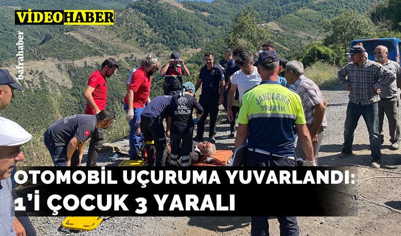 Bafra'da Otomobil Uçuruma Yuvarlandı: 3 Yaralı