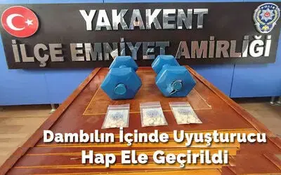 Dambılın içinde uyuşturucu hap ele geçirildi 
