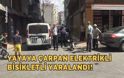 Karşıdan Karşıya Geçen Yayaya Elektrikli Bisiklet Çarptı