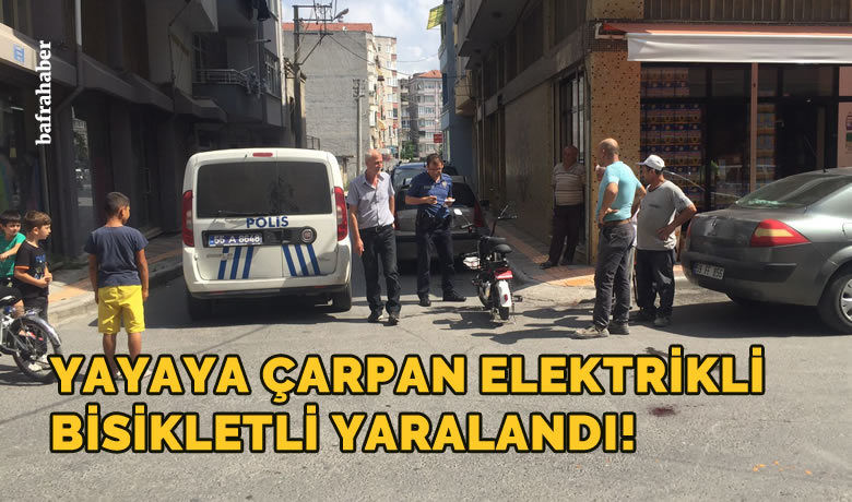 Karşıdan Karşıya Geçen Yayaya Elektrikli Bisiklet Çarptı