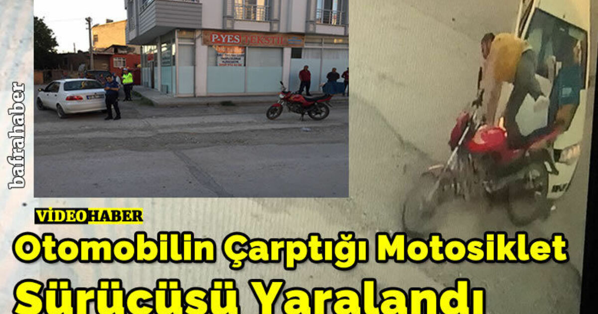 Otomobilin Çarptığı Motosiklet Sürücüsü Yaralandı