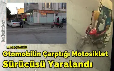Otomobilin Çarptığı Motosiklet Sürücüsü Yaralandı