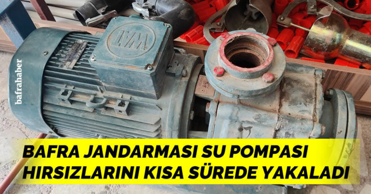 Bafra Jandarması su pompası hırsızlarını yakaladı