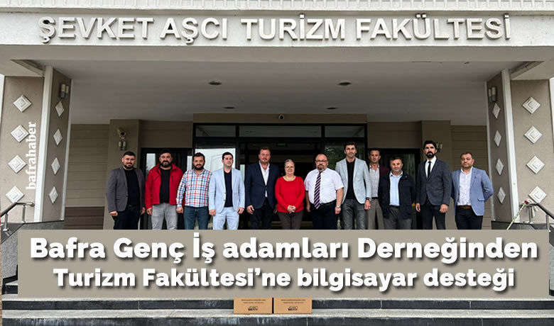 Bafra Giad’dan TurizmFakültesi’ne Bilgisayar Desteği - Bafra Genç İş İnsanları Derneği Başkanı Burak Özturan ve yönetim kurulu üyeleri Turizm Fakültesi Dekanı Prof. Dr. Yetkin Bulut’u makamında ziyaret ederek daha önce söz verdikleri 6 adet bilgisayarı fakülteye bağışladılar. 