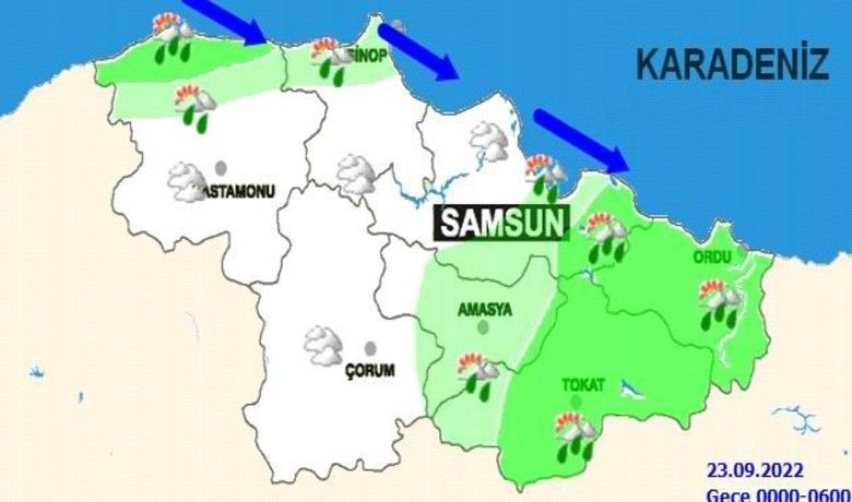Samsun’a kuvvetli yağış ve rüzgar uyarısı
 - Meteoroloji Genel Müdürlüğü (MGM) Samsun’da yaşanabilecek kuvvetli yağış ve rüzgar için uyarıda bulundu.