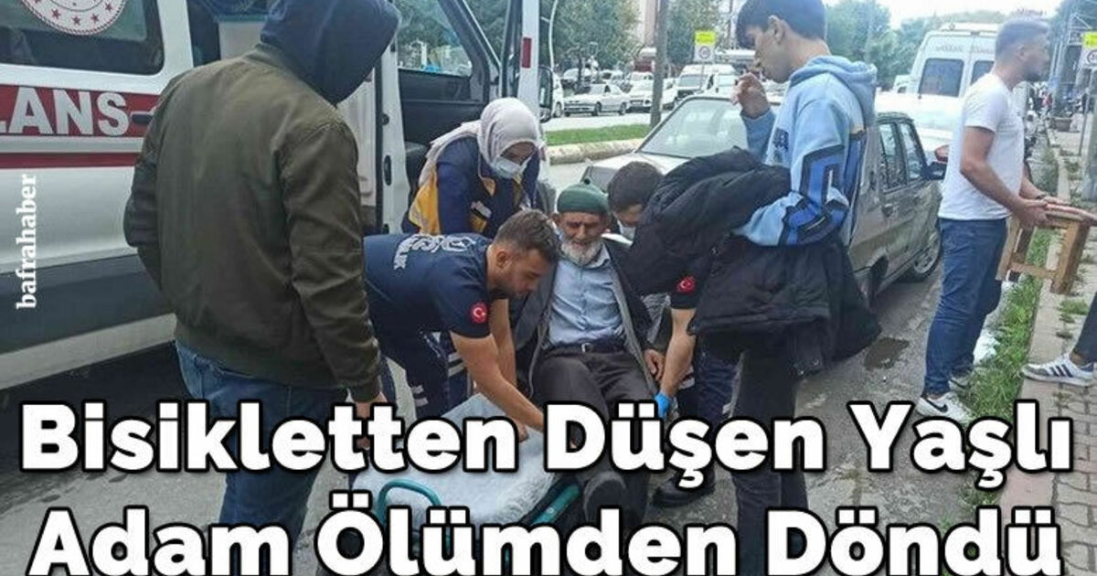 Bisikletten düşen yaşlı adam ölümden döndü
