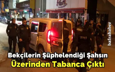 Bekçilerin Şüphelendiği Şahsın Üzerinden Tabanca Çıktı