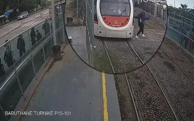 Vatmanın yaptığı ani fren genç kızın hayatını kurtardı
