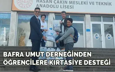 Bafra Umut Derneğinden öğrencilere kırtasiye desteği