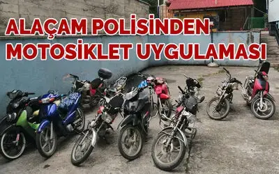 Alaçam Polisinden motosiklet uygulaması: 11 motosiklet trafikten men edildi