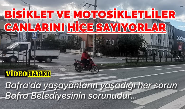 Bisiklet Ve Motosikletliler Yaya Geçitlerinden Geçerek Canlarını Hiçe Sayıyorlar