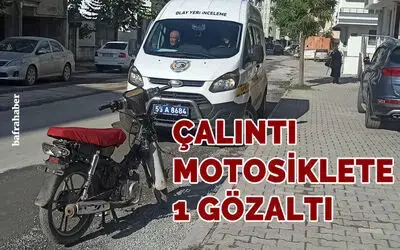 Çalıntı motosiklet ele geçirildi: 1 gözaltı