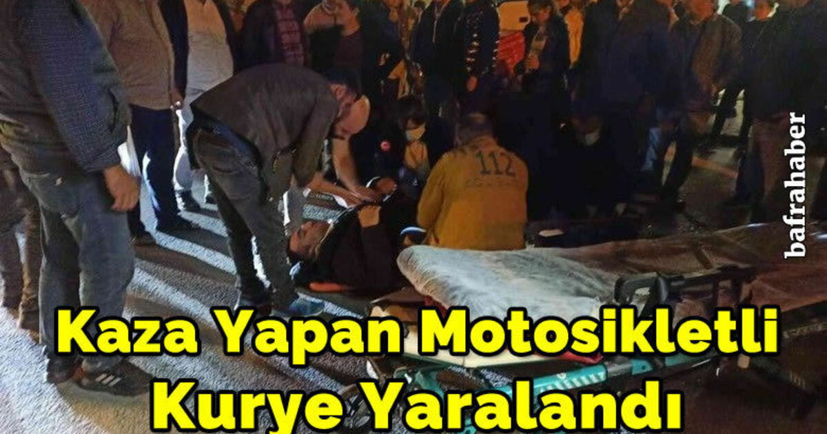 Kaza yapan motosikletli kurye yaralandı