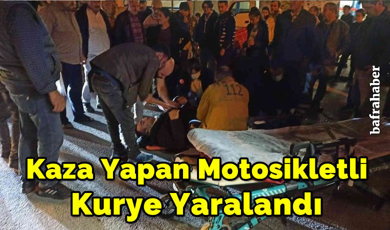 Kaza yapan motosikletli kurye yaralandı