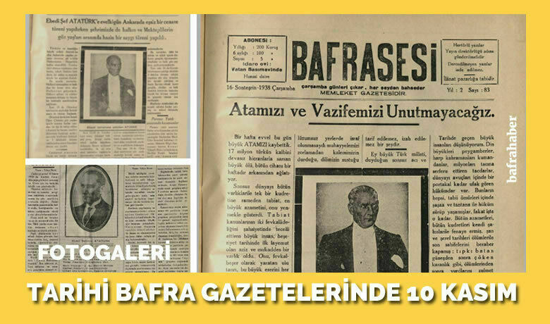 Tarihi Bafra Gazetelerinde 10 Kasım
