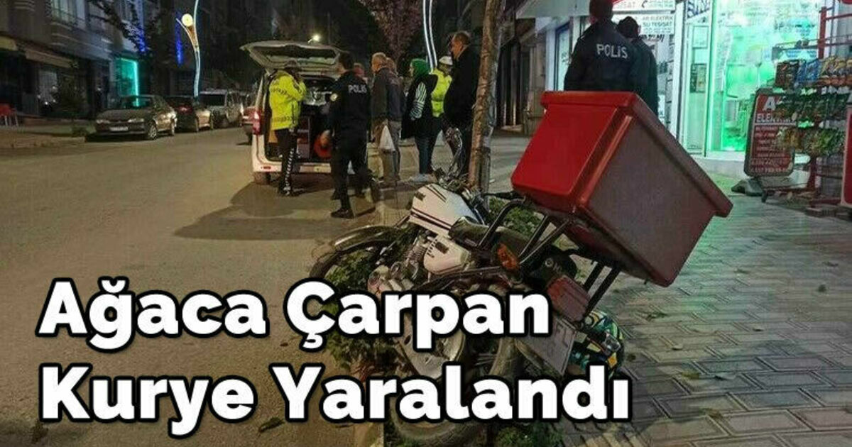 Ağaca Çarpan Kurye Yaralandı